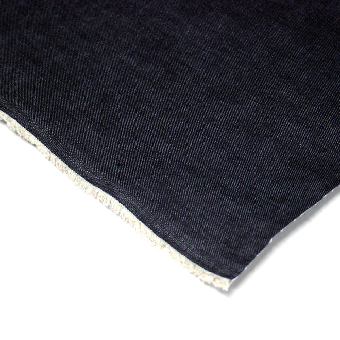 Tissu denim japonais KUROKI brut 100% coton bleu nuit - Fabrication japonaise