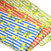 Tissu cotonnade RAYURES et CITRONS : 3 couleurs disponibles - COLLECTION SICILIA - OEKO - TEX STANDARD 100 - TissusPapi.com