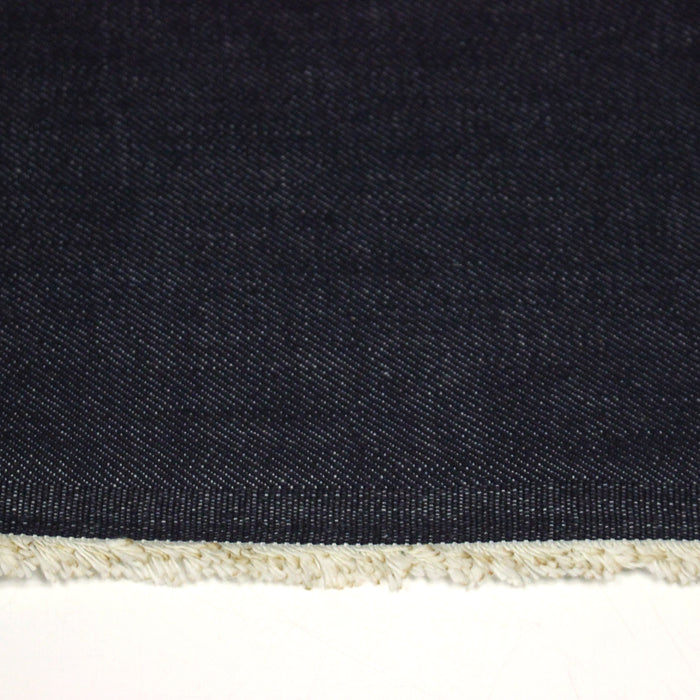 Tissu denim japonais KUROKI brut 100% coton bleu nuit - Fabrication japonaise