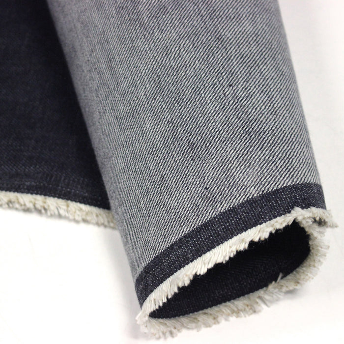 Tissu denim japonais KUROKI brut 100% coton bleu nuit - Fabrication japonaise