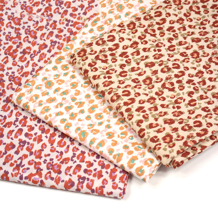 Tissu cotonnade LEOPARD, trois teintes disponibles - OEKO-TEX