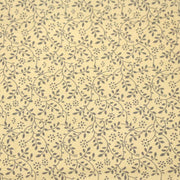 Tissu cotonnade BAMBURGH aux fines fleurs grises, fond crème - TissusPapi.com
