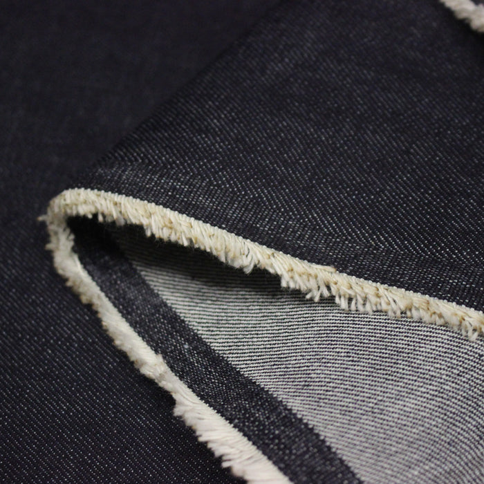 Tissu denim japonais KUROKI brut 100% coton bleu nuit - Fabrication japonaise