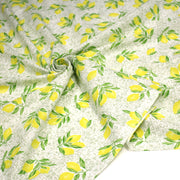 Tissu cotonnade Carreaux de faïence et citrons : tons verts ou bleus - COLLECTION SICILIA - OEKO - TEX STANDARD 100 - TissusPapi.com