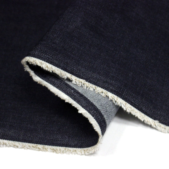 Tissu denim japonais KUROKI brut 100% coton bleu nuit - Fabrication japonaise