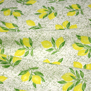 Tissu cotonnade Carreaux de faïence et citrons : tons verts ou bleus - COLLECTION SICILIA - OEKO - TEX STANDARD 100 - TissusPapi.com