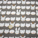 Tissu popeline coton KAWAI gris aux animaux bleu ciel - TissusPapi.com