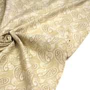 Tissu cotonnade faux - uni sable, motif cachemire - TissusPapi.com