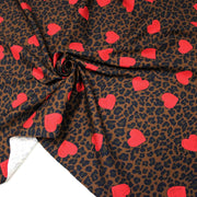 Tissu gabardine de coton LEOPARD tons marron chocolat - OEKO-TEX STANDARD 100 - TissusPapi.com