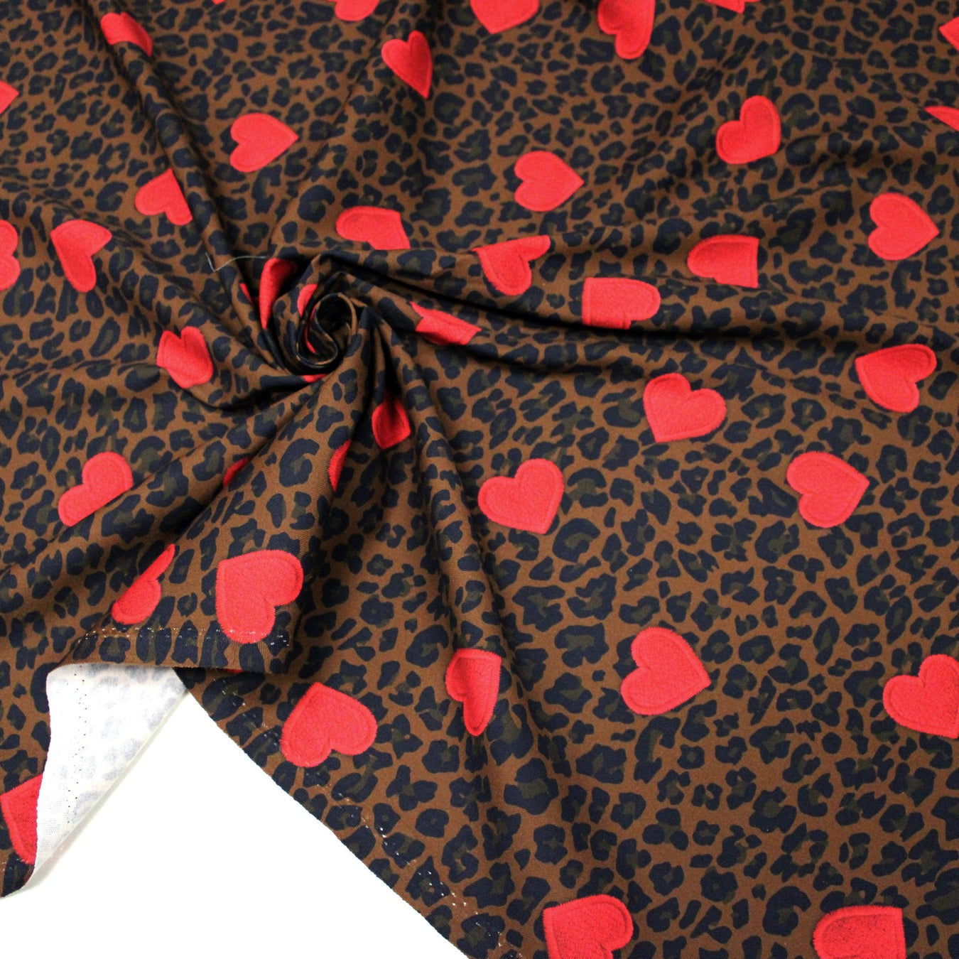 Tissu gabardine de coton LEOPARD tons marron chocolat - OEKO-TEX STANDARD 100 - TissusPapi.com