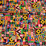 Tissu cotonnade motif WAX géométrique très coloré - OEKO - TEX STANDARD 100 - TissusPapi.com