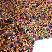Tissu cotonnade motif WAX géométrique très coloré - OEKO - TEX STANDARD 100 - TissusPapi.com