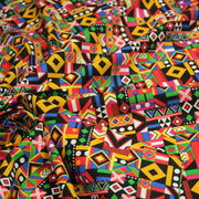 Tissu cotonnade motif WAX géométrique très coloré - OEKO - TEX STANDARD 100 - TissusPapi.com