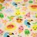 Tissu popeline coton ENFANT KAWAI aux animaux et fruits souriants - TissusPapi.com