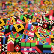 Tissu cotonnade motif WAX géométrique très coloré - OEKO - TEX STANDARD 100 - TissusPapi.com