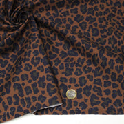 Tissu gabardine de coton LEOPARD tons marron chocolat - OEKO-TEX STANDARD 100 - TissusPapi.com