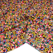 Tissu cotonnade motif WAX géométrique très coloré - OEKO - TEX STANDARD 100 - TissusPapi.com