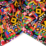 Tissu cotonnade motif WAX géométrique très coloré - OEKO - TEX STANDARD 100 - TissusPapi.com
