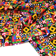 Tissu cotonnade motif WAX géométrique très coloré - OEKO - TEX STANDARD 100 - TissusPapi.com