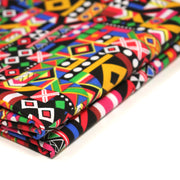 Tissu cotonnade motif WAX géométrique très coloré - OEKO - TEX STANDARD 100 - TissusPapi.com
