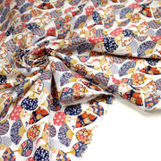 Tissu cotonnade éventails japonais multicolores : rouge ou blanc - OEKO - TEX STANDARD 100 - TissusPapi.com