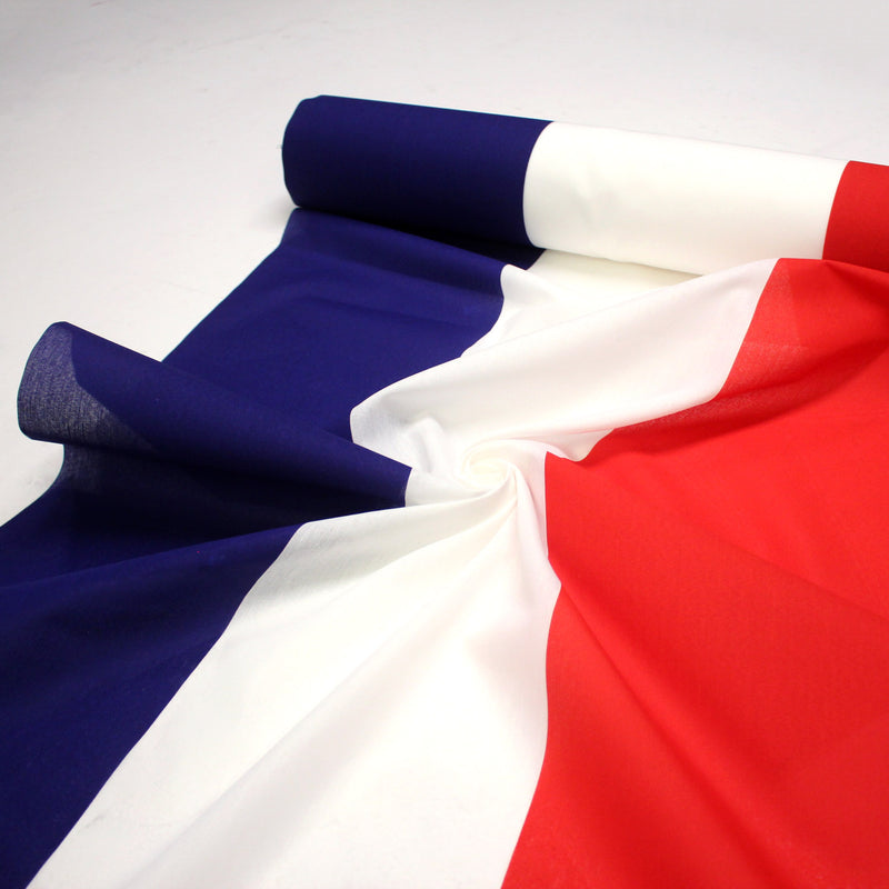 Tissu Drapeau français au mètre - Drapeau France, 80cm de large - TissusPapi.com