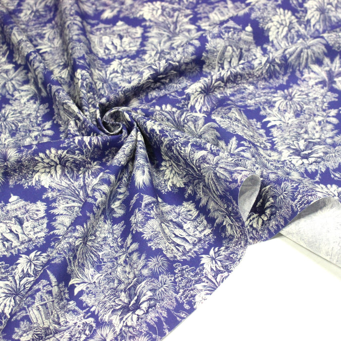 Tissu coton TOILE DE JOUY illustrations indiennes, nombreuses couleurs estivales ! - TissusPapi.com