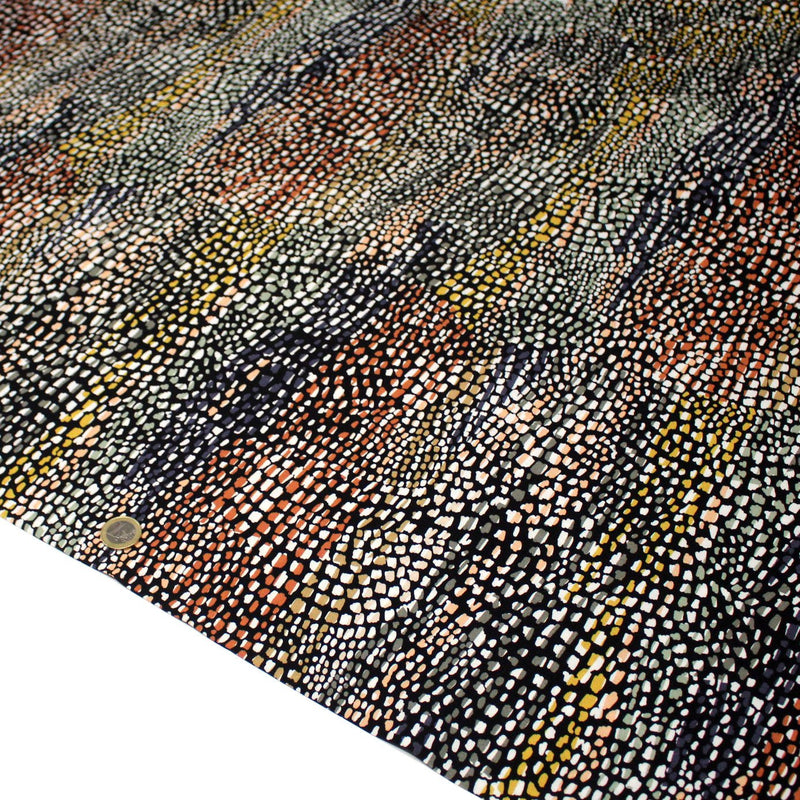 Tissu Viscose fluide COBRA aux écailles multicolores - OEKO - TEX - TissusPapi.com