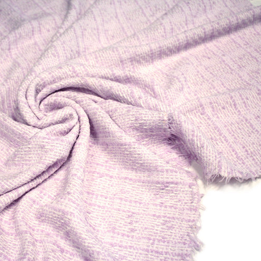 Tissu Tweed de coton faux-uni rose & blanc - Fabrication française - TissusPapi.com