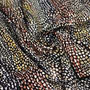 Tissu Viscose fluide COBRA aux écailles multicolores - OEKO - TEX - TissusPapi.com
