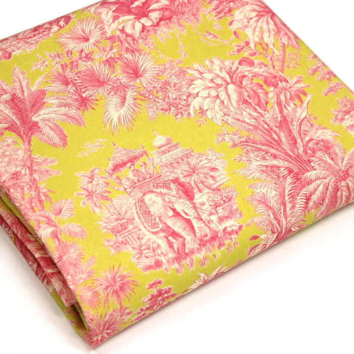 Tissu coton TOILE DE JOUY illustrations indiennes, nombreuses couleurs estivales ! - TissusPapi.com