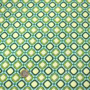 Tissu popeline coton vert aux formes géométriques vertes et jaunes - TissusPapi.com