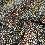 Tissu Viscose fluide COBRA aux écailles multicolores - OEKO - TEX - TissusPapi.com