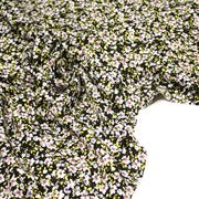 Tissu Viscose crêpe noir fleuri jaune blanc violet orange - TissusPapi.com