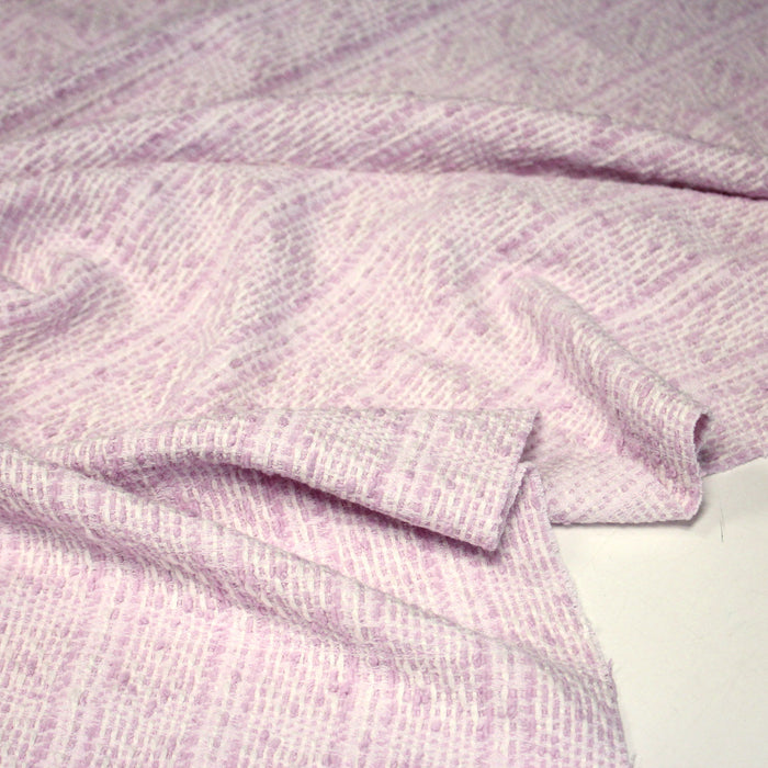 Tissu Tweed de coton faux-uni rose & blanc - Fabrication française - TissusPapi.com