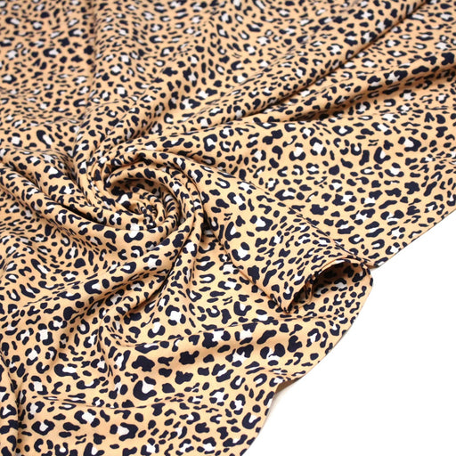 Tissu Viscose fluide corail léopard marine et blanc - OEKO - TEX STANDARD 100 - TissusPapi.com