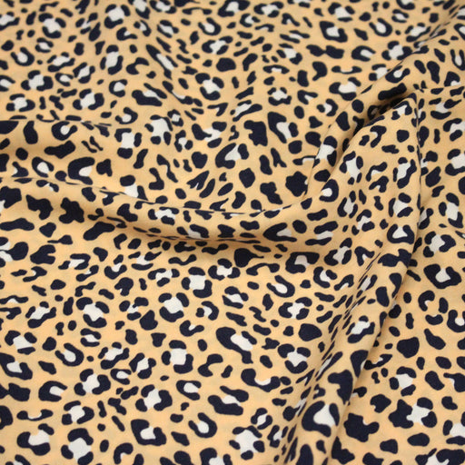 Tissu Viscose fluide corail léopard marine et blanc - OEKO - TEX STANDARD 100 - TissusPapi.com