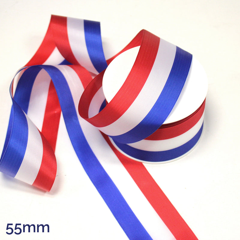 Ruban tricolore français bleu blanc rouge pour médailles, inaugurations et écharpes tricolores - TissusPapi.com