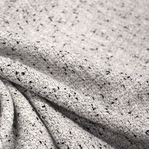 Tissu Tweed coton laine faux-uni blanc gris, taches noires - Fabrication française - TissusPapi.com
