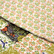 Tissu Matelassé coton au patchwork de motifs fleuris et verso fleuri écru - OEKO - TEX - TissusPapi.com