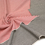 Tissu coton rustique rayé 3mm : Noir/écru ou Rouge/écru - TissusPapi.com