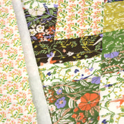 Tissu Matelassé coton au patchwork de motifs fleuris et verso fleuri écru - OEKO - TEX - TissusPapi.com