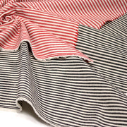 Tissu coton rustique rayé 3mm : Noir/écru ou Rouge/écru - TissusPapi.com