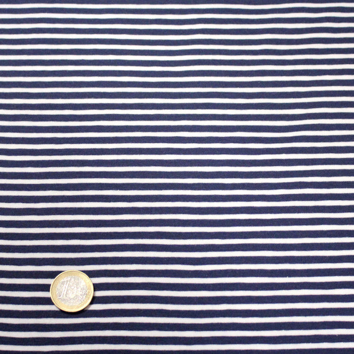 Tissu jersey coton rayé LA MARINIERE : bleu, blanc, rouge...  - OEKO-TEX