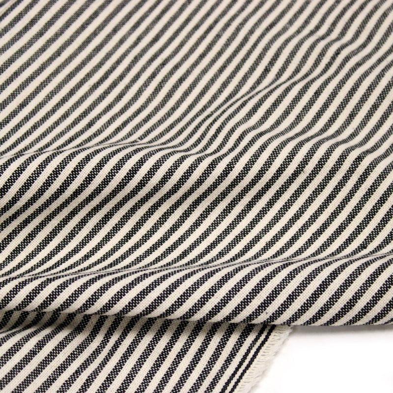 Tissu coton rustique rayé 3mm : Noir/écru ou Rouge/écru - TissusPapi.com