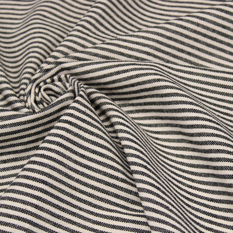 Tissu coton rustique rayé 3mm : Noir/écru ou Rouge/écru - TissusPapi.com