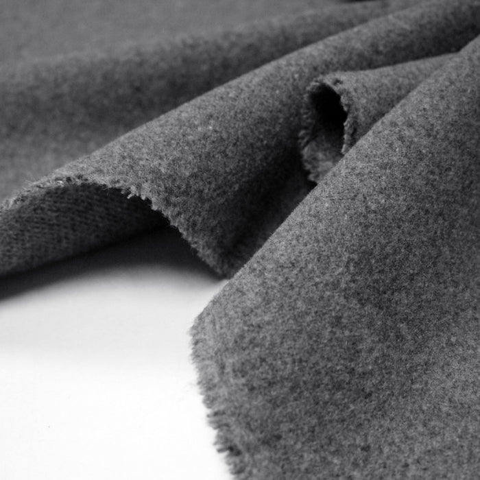Tissu velours de laine gris souris - Fabrication italienne