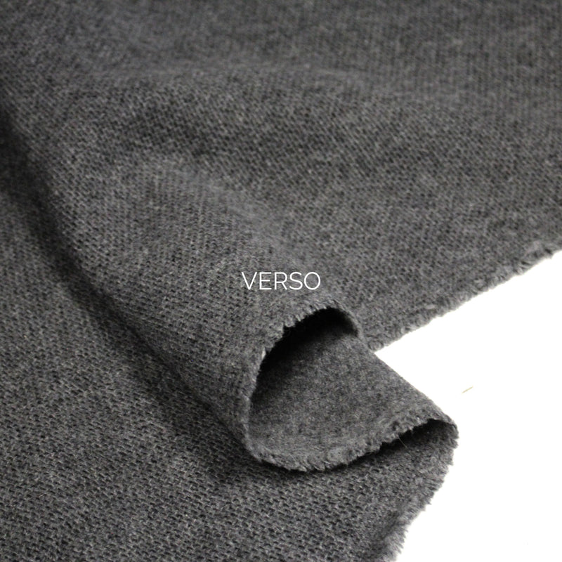 Tissu velours de laine gris souris - Fabrication italienne - TissusPapi.com