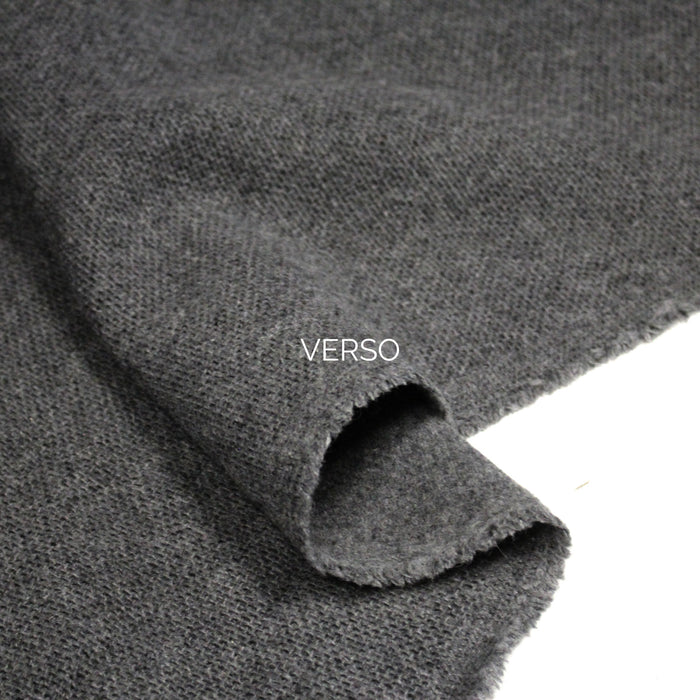 Tissu velours de laine gris souris - Fabrication italienne