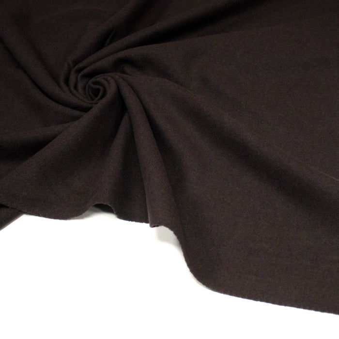 Tissu Drap de laine marron chocolat